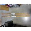 Image 1 : PAIR OF ANTIQUE HICKORY SKIIS WITH ORIGINAL PETERBOROUGH ONTARIO LABEL