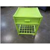 Image 1 : GREEN WICKER 1 DRAWER SIDE TABLE