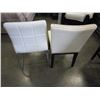 Image 2 : 2 WHITE LEATHER CHAIRS W/ NAIL HEAD ACCENTS