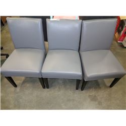 3 GREY LEATHER DINING CHAIRS