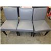 Image 1 : 3 GREY LEATHER DINING CHAIRS