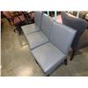 Image 2 : 3 GREY LEATHER DINING CHAIRS