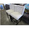 Image 2 : 2 WHITE FABRIC BAR STOOLS