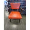 Image 1 : MID CENTURY MODERN ORANGE LEATHER CHAIR
