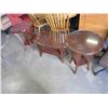 Image 1 : 3PC GLASS TOP MAHOGANY COFFEE TABLE SET
