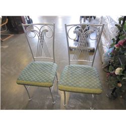 2 METAL DINING CHAIRS