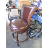 Image 2 : ASHLEY CARVED MAHOGANY SWIVEL BAR STOOL RETAIL $189