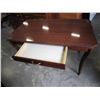 Image 2 : MAHOGANY ROLLING 1 DRAWER TABLE