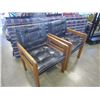 Image 2 : PAIR OF CALLIE DURANT BLACK LEATHER ARM CHAIRS