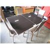 Image 2 : CALLIGARIS MODER METAL GLASS TOP DINING TABLE WITH 4 LEATHER DINING CHAIRS, MADE IN ITALY