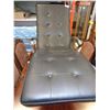 Image 2 : NEW MODERN CHROME AND BLACK LEATHER TUFTED ROCKING CHAISE LOUNGE RETAIL $1799