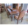 Image 2 : ASHLEY FLOOR MODEL HIGHLY CARVED MAHOGANY DINING TABLE WITH 2 EXTENSIONS, 3 ARM CHAIRS, 3 SIDE CHAIR