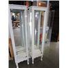 Image 2 : 2 WHITE GLASS DISPLAY CABINETS