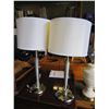 Image 1 : PAIR OF BRUSHED EMTAL TABLE LAMPS