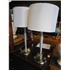 Image 2 : PAIR OF BRUSHED EMTAL TABLE LAMPS