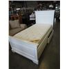 Image 3 : STANLEY SINGLE SIZE WHITE BEDFRAME W/ UNDER BED STORAGE AND MATTRESS