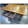 Image 2 : ANTIQUE PINE FARMHOUSE COFFEE TABLE W/ DRAWER