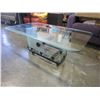 Image 1 : ROLLING GLASS TOP COFFEE TABLE