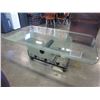 Image 2 : ROLLING GLASS TOP COFFEE TABLE
