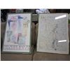 Image 1 : 2 35x34 CALIFORNIA AND FRENCH WINE COUNTRY WALL ART MAPS
