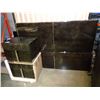 Image 1 : NEW PAIR ULTRA MODERN DARK WOOD GRAIN 2 DRAWER NIGHT STANDS, WITH HEADBOARD AND FOOTBOARD