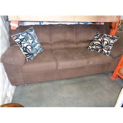 BROWN UPHOLSTERED SOFA