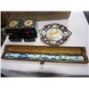 Image 1 : EASTERN FLUTE AS IS, LAQUER JEWELERY BOX AND PLATE