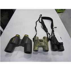 2 PAIRS OF BUSHNELL BINOCULARS AND TROPHY BINOCULARS