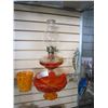 Image 1 : ART GLASS DOLPHIN, SEAHORSE, VASE, DISH, AND OIL LAMP