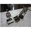 Image 1 : METAL KNIGHT ARMOUR LIGHTER, METAL HORSE, AND 2 METAL DISHES