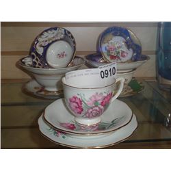 ANTIQUE CHINA CUPS AND SAUCERS