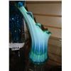 Image 2 : 2 ART GLASS VASES BLUE AND GREEN