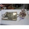 Image 2 : SILVER PLATE TRAY AND COFFE POT