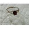 Image 5 : ***NEW*** RING - 4/5 CARAT GARNET & DIAMOND IN 925 STERLING SILVER SETTING - SZ 7 - RETAIL ESTIMATE 