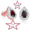 Image 1 : *** NEW *** EARRINGS - CHARMING 1.04 CT GARNET & 28 GENUINE DIAMOND IN 10K SOLID ROSE GOLD SETTING -