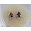 Image 3 : *** NEW *** EARRINGS - CHARMING 1.04 CT GARNET & 28 GENUINE DIAMOND IN 10K SOLID ROSE GOLD SETTING -