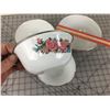Image 2 : BOWL SET  (VINTAGE)  *ENAMEL & FLORAL BOWL SET*