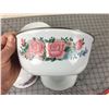 Image 4 : BOWL SET  (VINTAGE)  *ENAMEL & FLORAL BOWL SET*