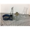 Image 4 : COAL OIL LAMP (W/TIN WALL MOUNT)