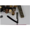 Image 4 : LOT OF SHAVING BRUSHES & STRAIGHT RAZORS