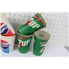 Image 3 : LOT OF 19  WAX PAPER CUPS (7-UP, PEPSI, TAB) *VINTAGE*
