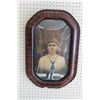 Image 1 : ANTIQUE CONVEX BUBBLE GLASS PICTURE FRAME (24 1/2” X 16 1/2”)