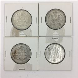 LOT OF 4 CANADIAN 50 CENT PIECES (SILVER) *1961*