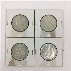 LOT OF 4 CANADIAN 50 CENT PIECES (SILVER) *1966*