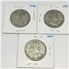 Image 1 : LOT OF 3 USA 50 CENT PIECES (SILVER) *1946-50-51*