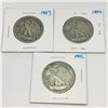 Image 1 : LOT OF 3 USA 50 CENT PIECES (SILVER) *1943-44-45*
