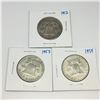 Image 1 : LOT OF 3 USA 50 CENT PIECES  (SILVER) *1952-53-54*