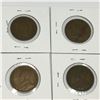 Image 2 : LOT OF 4  LARGE  PENNIES (CANADIAN) *1909-10-11-14*