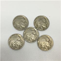 LOT OF 5 BUFFALO NICKELS (USA) *1930-34-35-36-37*