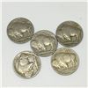 Image 2 : LOT OF 5 BUFFALO NICKELS (USA) *1930-34-35-36-37*